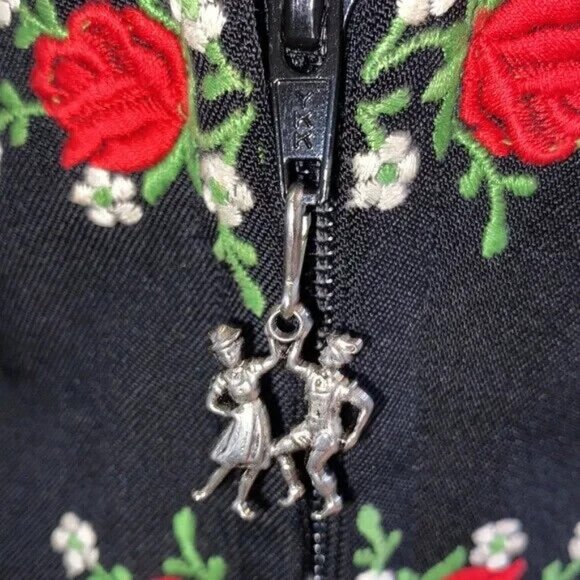 Vintage Licht Trachtenhaus Dress Holland German Dirndl Square Dance Rose Size 12 - Picture 3 of 15